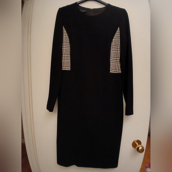 Judith & Charles Dresses & Skirts - Judith &Charles Elegant Black Dress with Houndstooth Accents.Size 8